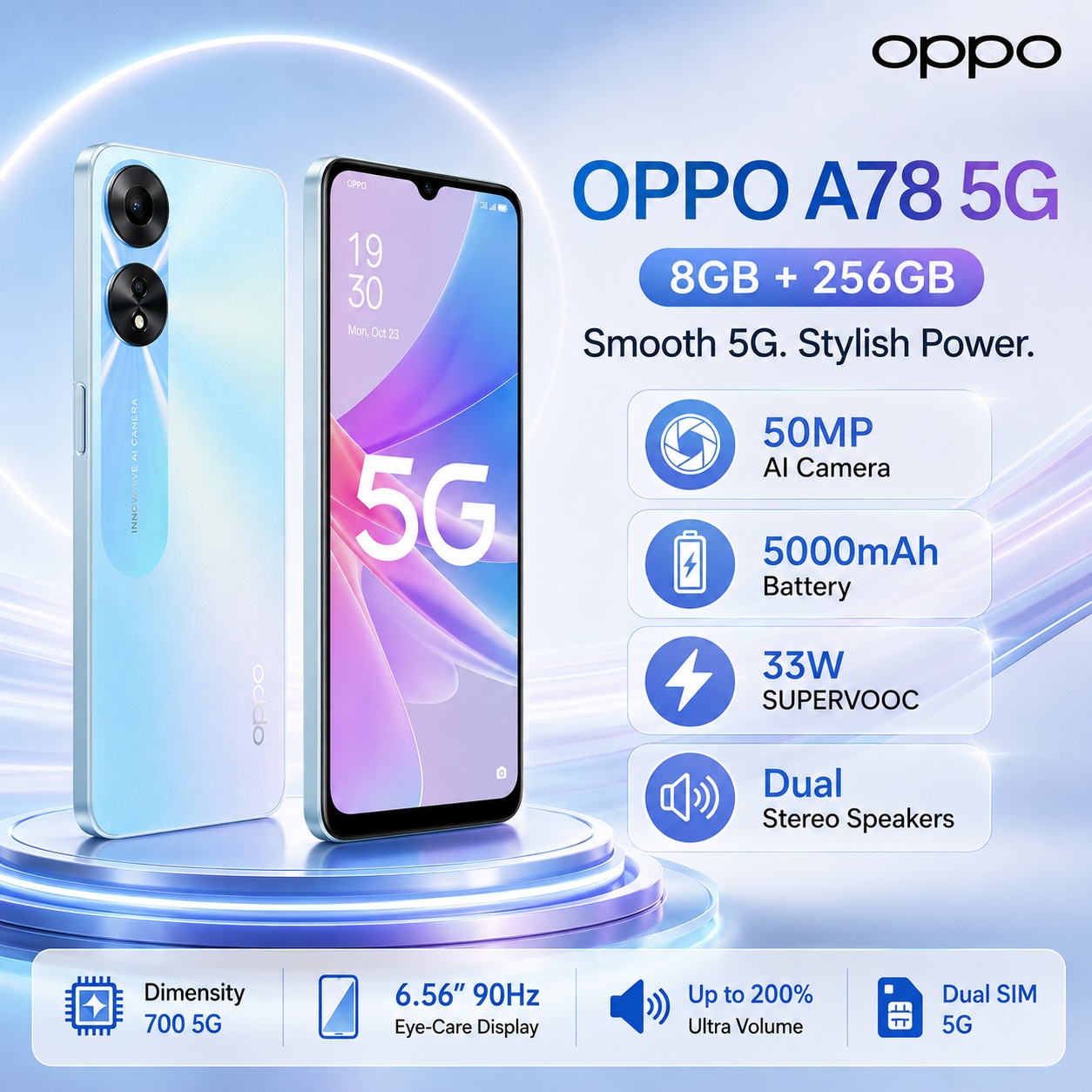 Oppo A78 - OPPO A78 5G Smartphone 8GB+256GB, 6,56''