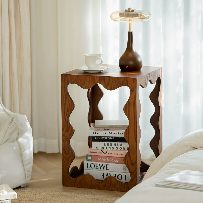 Unique Table Accessories - Niedriger Holz-Beistelltisch im Einzigartigen Antik-Look, Cooler