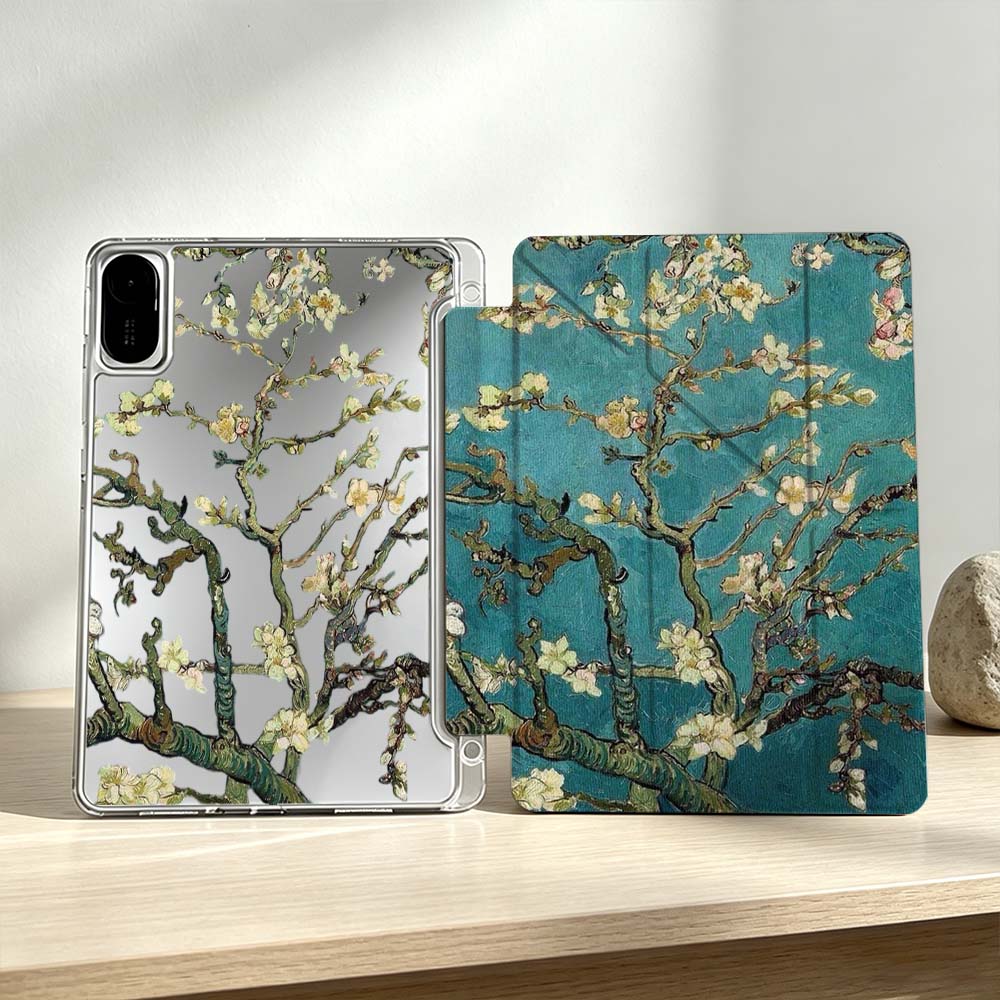 Redmi Tablet Accessories - Kunstvolles Aprikosenblütenmuster für Xiaomi Mi Pad