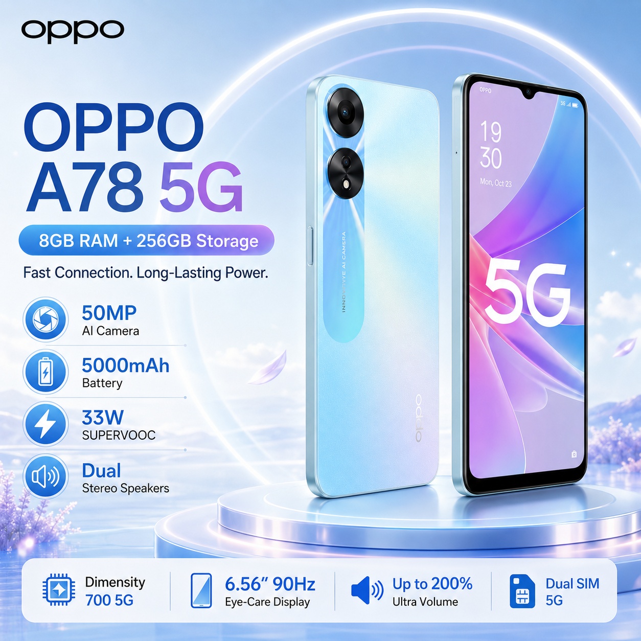 Oppo A78 - 2026 neues OPPO A78 5G 8GB+256GB