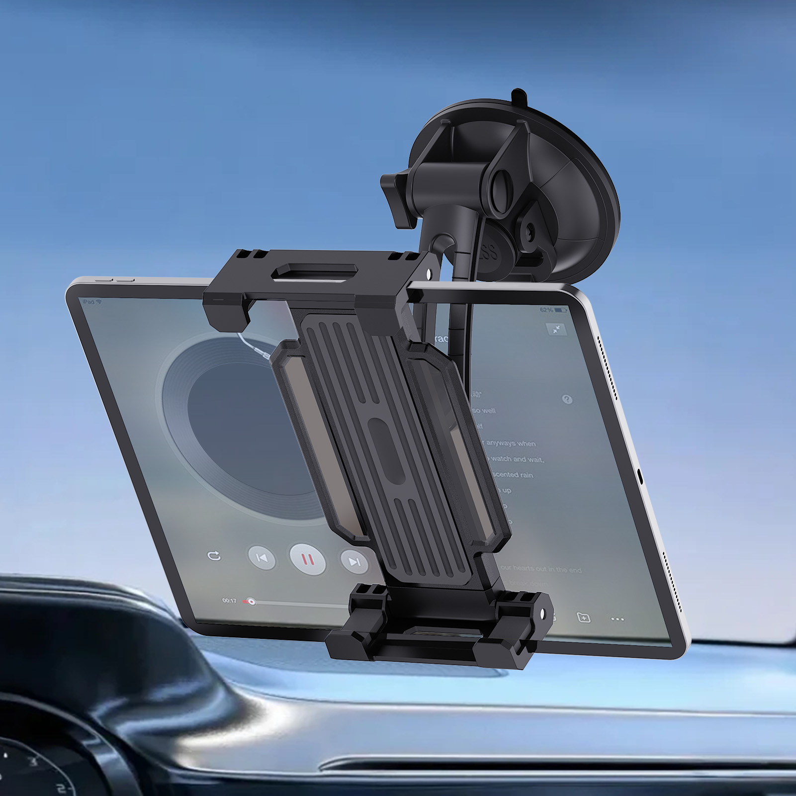 Tablet Accessories Must Have - Universelle Auto-Armaturenbrett Windschutzscheiben-Halterung für iPad Pro