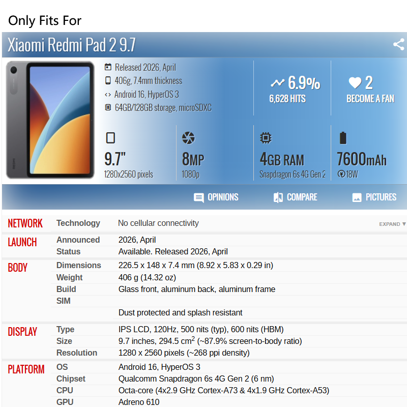 Hülle für Redmi Pad 2 9.7 mit  – Redmi Tablet Accessories Bewertung und Preis
