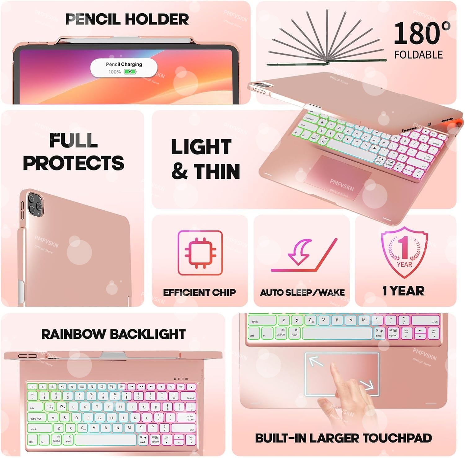 360° Magic Keyboard Hülle für  – Tablet Keyboard Case Bewertung und Preis